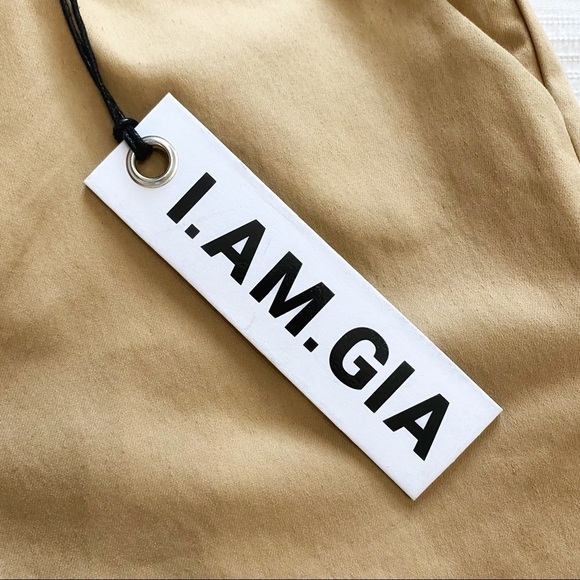 Nwt I AM GIA TAN KHAKI COBAIN CARGO HIGH WAISTED PUFFY PANTS - XS - Picture 3 of 10